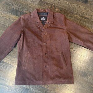 NEW!! Chocolate Brown Suede Car Coat w/diamond quilted insulated lining